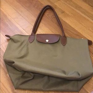 Beige tote/shoulder bag, similar Longchamp style